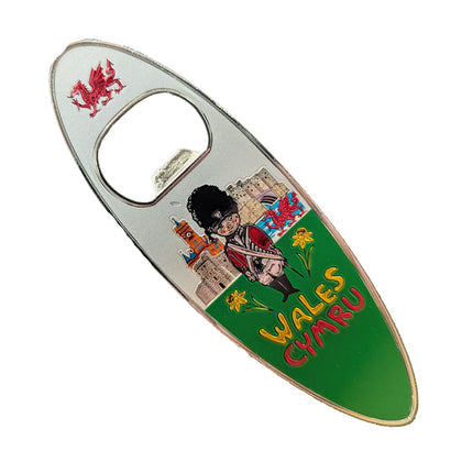 Wales Royal Castle Bottle Opener Magnet (Oval Shape)
