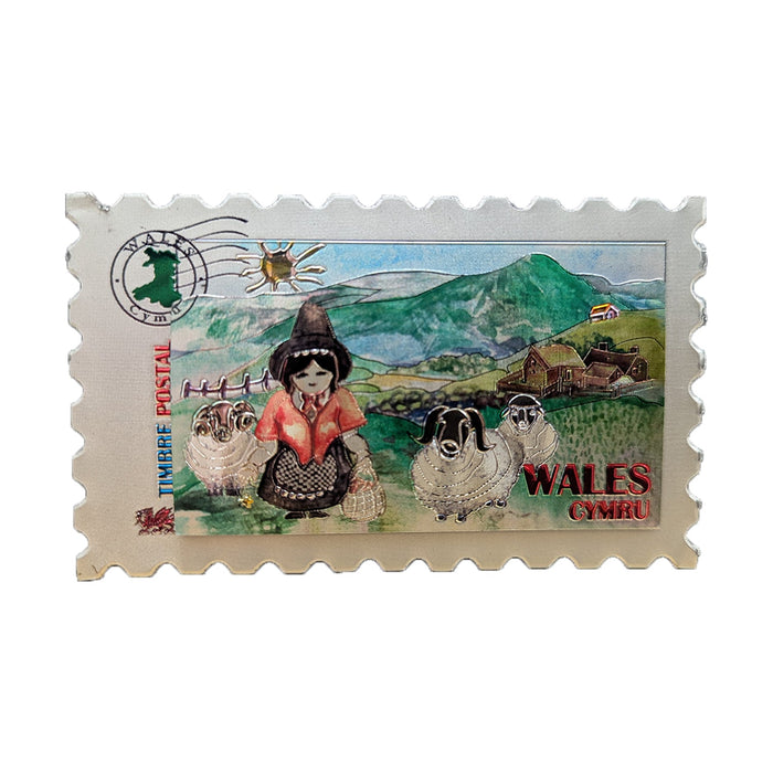 Wales Postal Welsh Lady 3D Foil Magnet