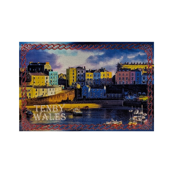 Wales Tenby Blue Tone Foil Magnet
