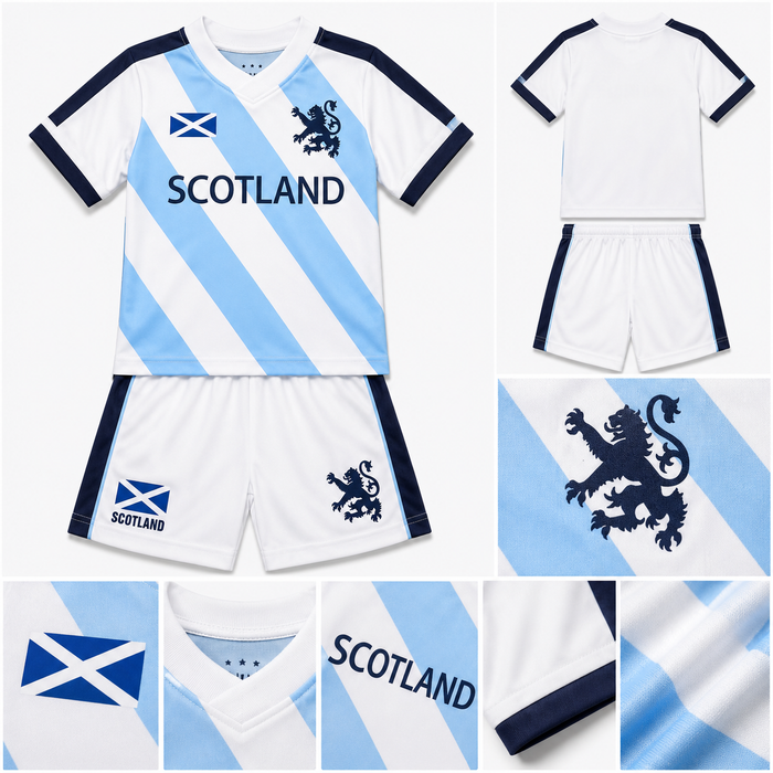 Kids Hew Scotland Stripe Football Kit