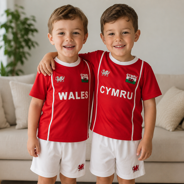 Kids Red Welsh Football Kit