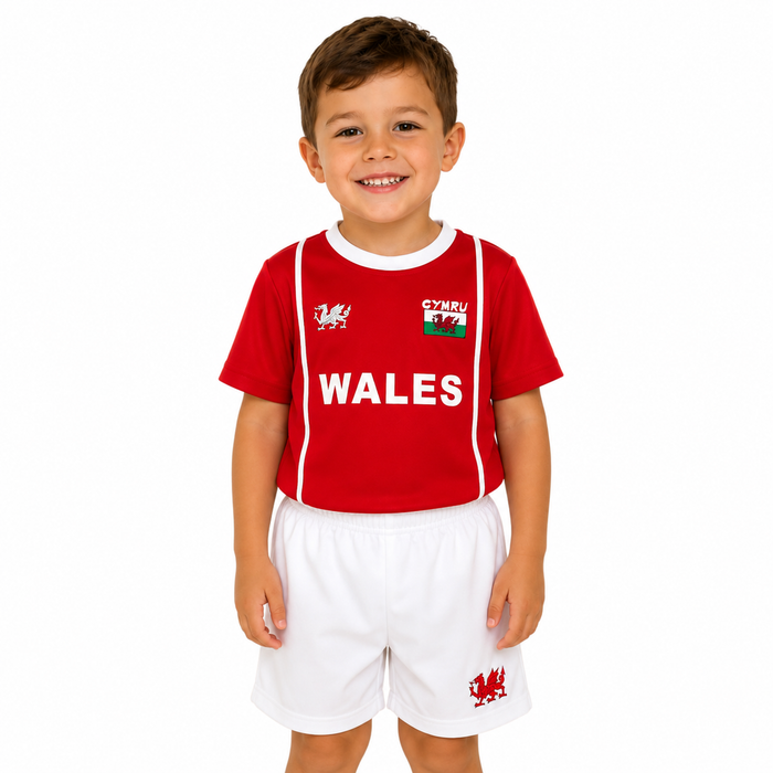 Kids Red Welsh Football Kit