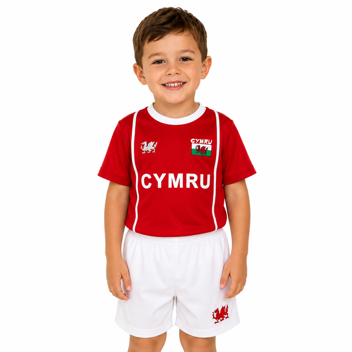 Kids Red Welsh Football Kit