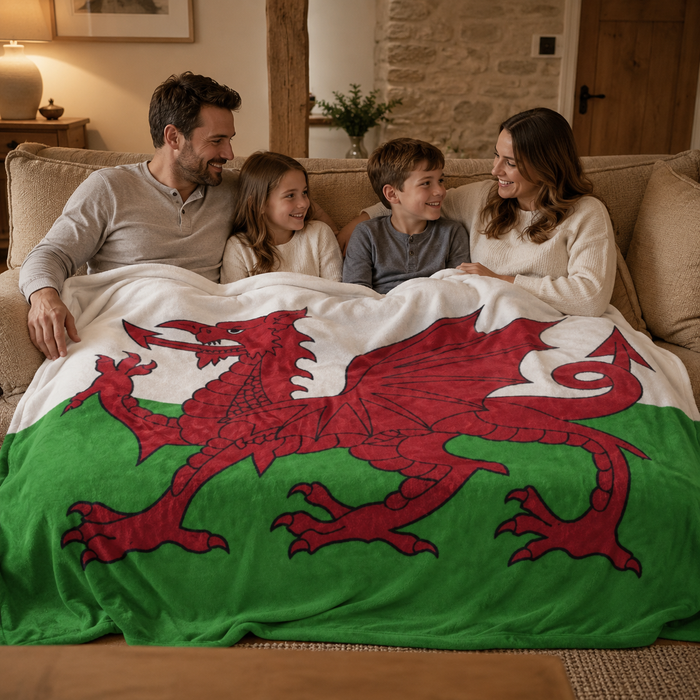 Pride of Wales Soft Touch Fleece Throw Blanket
