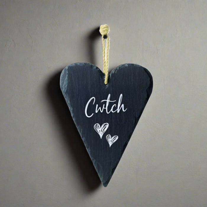 Large Welsh Slate Heart - Cwtch