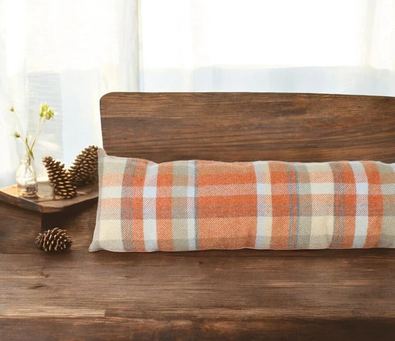 Orange balmoral check Draught Excluder