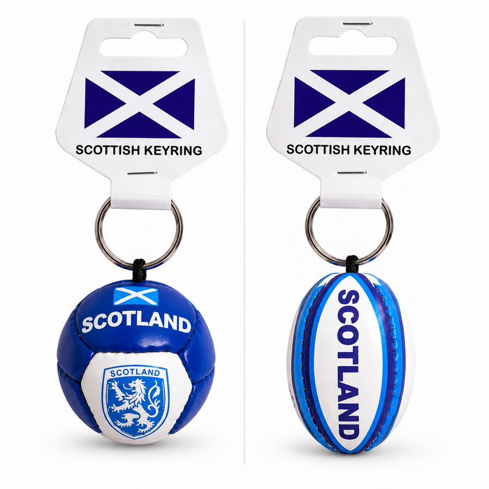 Scotland Rugby Ball & Football Keyring
