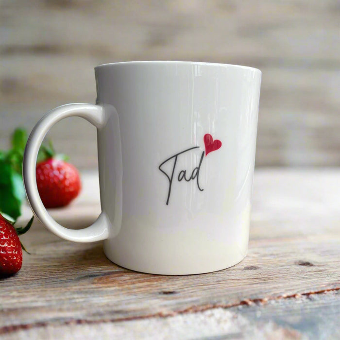  Tad (Father) Heart Script Bone China Mug