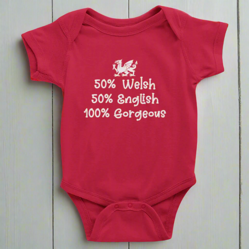 Welsh Baby Grow - 50% Welsh 50% English 100% Gorgeous