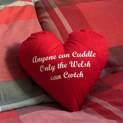 Anyone can cuddle but only the Welsh can Cwtch - Cushion - Giftware Wales