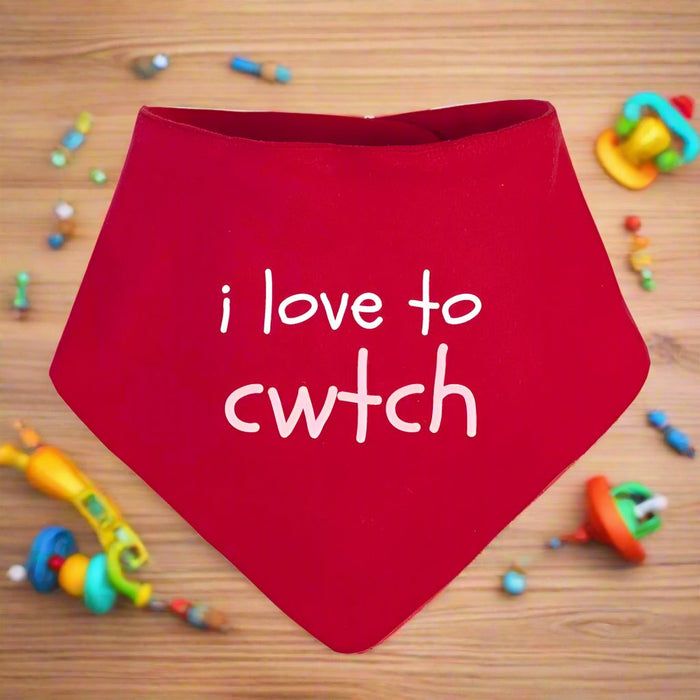 Baby Bandana Bib - i love to cwtch - Giftware Wales