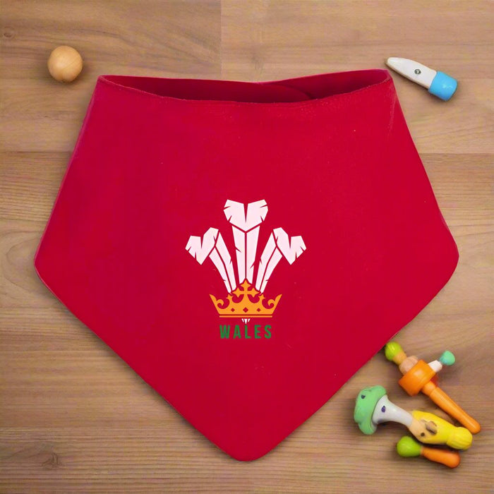 Baby Bandana Bib - Modern Welsh Feathers - Giftware Wales