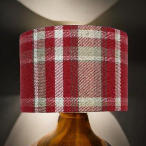 Balmoral Pattern Lamp Shade - Red Check - Giftware Wales