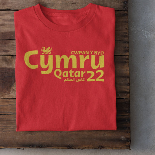BARGAIN BASEMENT Cwpan y Byd 2022 - World Football T Shirt - Giftware Wales