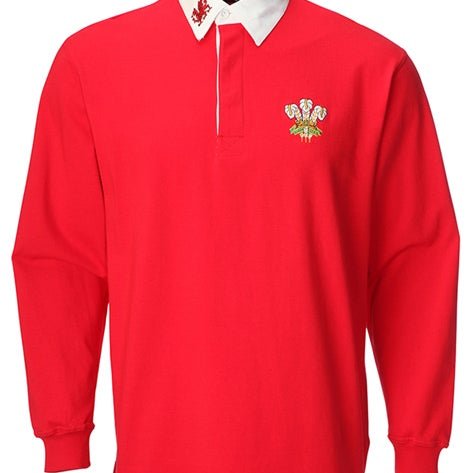 BARGAIN BASEMENT Mens NO.7 Retro Welsh Rugby Shirt - Long Sleeve - Giftware Wales