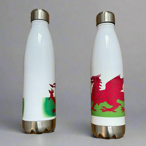 BARGAIN BASEMENT - Stainless Steel Water Bottle - Welsh Flag - Giftware Wales