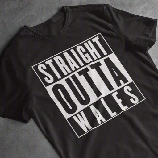 BARGAIN BASEMENT - Straight Outta Wales - Hip Hop Welsh T-Shirt - Giftware Wales