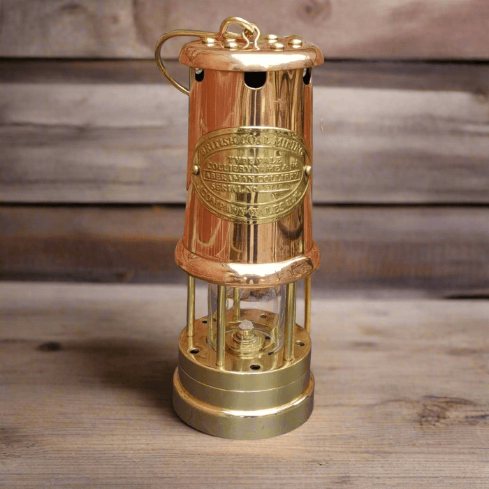 BARGAIN BASEMENT - Welsh Miners Lamp - Vintage Copper (Large) - Giftware Wales