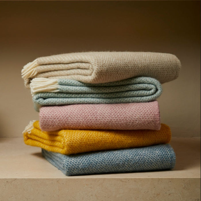 Beehive Dusky Pink - Pure New Wool Blanket by Tweedmill®