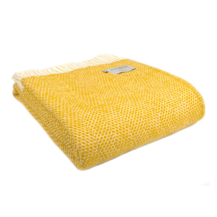 Beehive Yellow - Pure New Wool Blanket by Tweedmill®