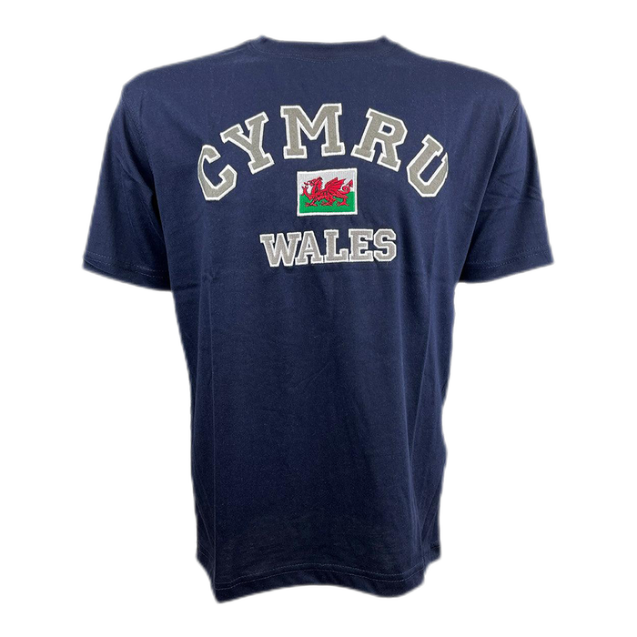 Appliqué Cymru T-Shirt | Unisex Welsh Pride Tee with Embroidered Cymru Lettering | Soft & Durable Cotton Top for Rugby, Football, Festivals, St. David’s Day & Everyday Casual Wear