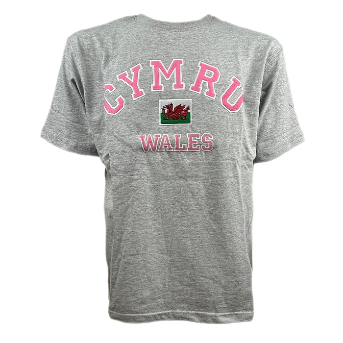 Appliqué Cymru T-Shirt | Unisex Welsh Pride Tee with Embroidered Cymru Lettering | Soft & Durable Cotton Top for Rugby, Football, Festivals, St. David’s Day & Everyday Casual Wear