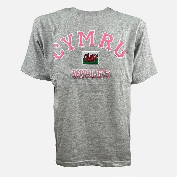 Ladies Appliqué Cymru T-Shirt | Stylish Slim-Fit Women’s Tee with Embroidered Cymru Lettering | Comfortable & Durable Cotton Top for Welsh Pride, Sports Events, Festivals & Everyday Wear