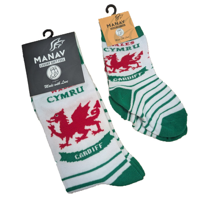Cardiff Dragon White Socks