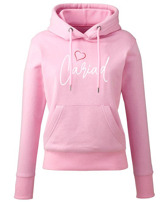 Cariad Heart Womens Welsh Hoodie (Colour Choice) - Giftware Wales