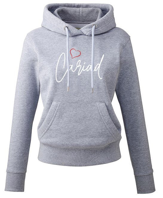 Cariad Heart Womens Welsh Hoodie (Colour Choice) - Giftware Wales