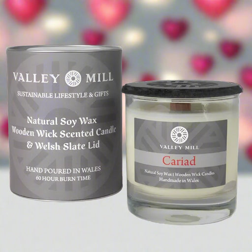 Cariad Soy - Wooden Wick Candle - Giftware Wales