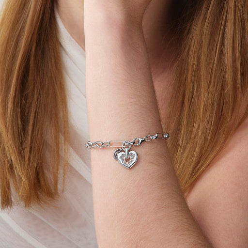 Cariad® Sparkle Silver Heart Bracelet - Giftware Wales