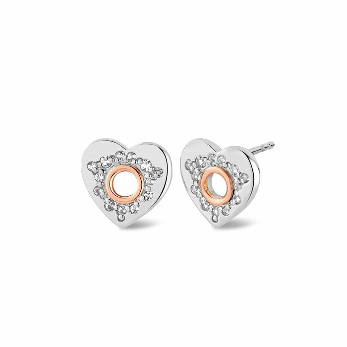 Cariad® Sparkle Silver Stud Earrings - Giftware Wales