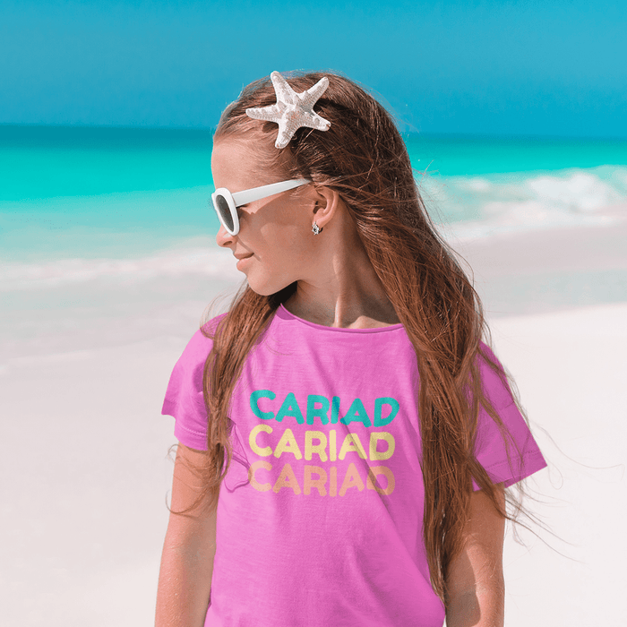 Cariad Welsh Language - Girls T Shirt - Giftware Wales