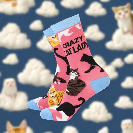 Cat Crazy Womens Bamboo Socks - Giftware Wales