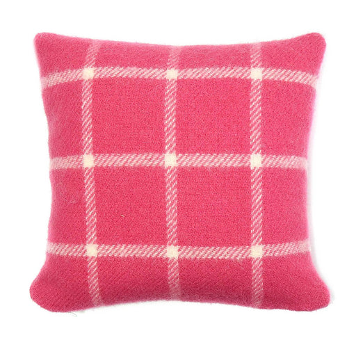 Chequered Pink Cushion - Pure New Wool by Tweedmill®