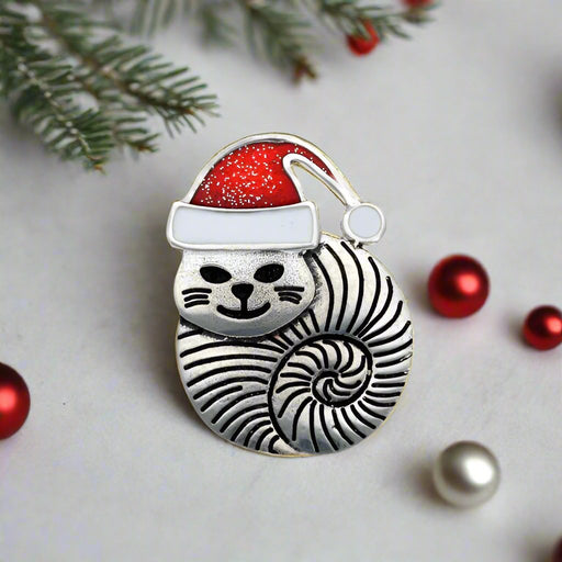 Christmas Fat Cat brooch PB140 - Giftware Wales