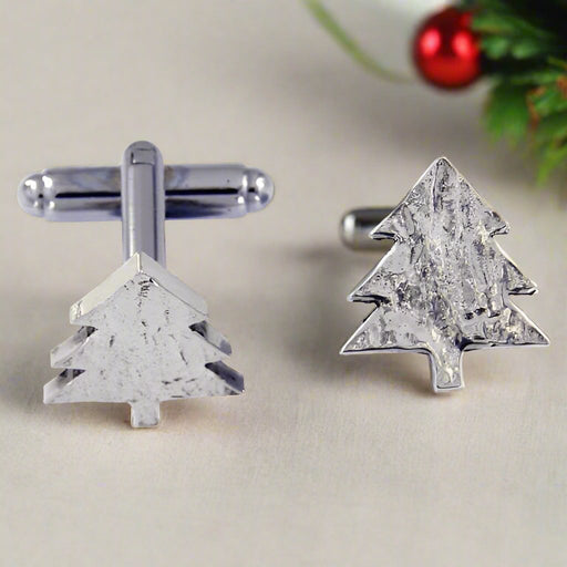 Christmas tree T - bar cufflinks (CC972T) - Giftware Wales