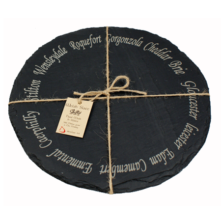 Circular Welsh Slate Cheese Board - Giftware Wales