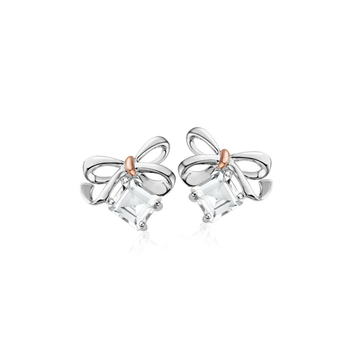 Clogau Christmas Bow Silver Stud Earrings - Giftware Wales