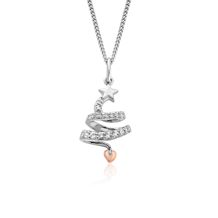 Clogau Christmas Tree Silver Pendant - Giftware Wales