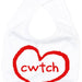 Cwtch Heart - Welsh Baby Bib (Choice Of 4 Colours) - Giftware Wales