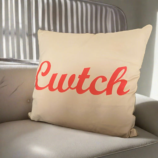 Cwtch Welsh Cushion - Beige - Giftware Wales