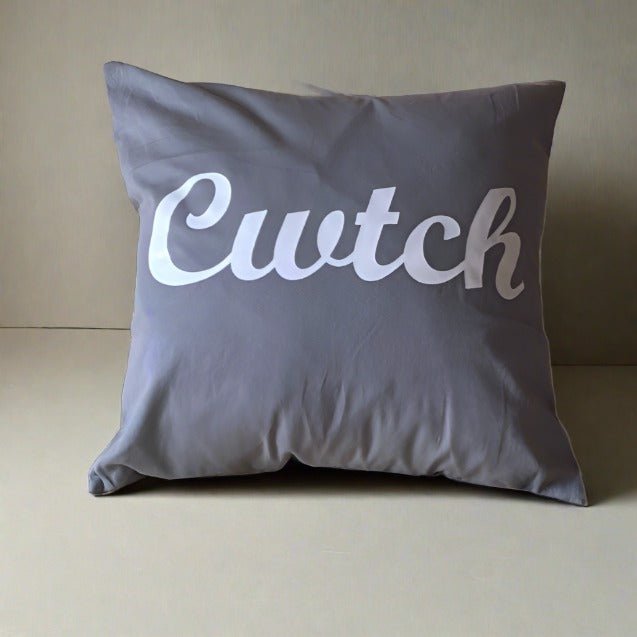 Cwtch Welsh Cushion - GREY - Giftware Wales