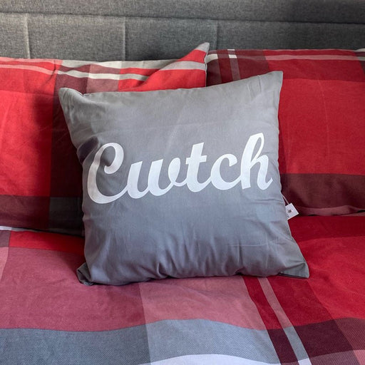 Cwtch Welsh Cushion - GREY - Giftware Wales