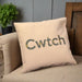 Cwtch Welsh Cushion - Linen Effect - Giftware Wales