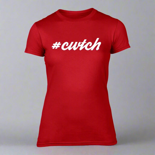 #Cwtch - Women'S Welsh T-Shirt - Giftware Wales