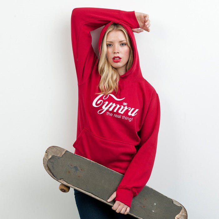 Cymru - It'S The Real Thing! - Ladies Welsh Hoodie - Giftware Wales