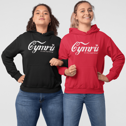 Cymru - It'S The Real Thing! - Ladies Welsh Hoodie - Giftware Wales