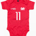 Cymru - Number 11 Football Baby Grow - Giftware Wales
